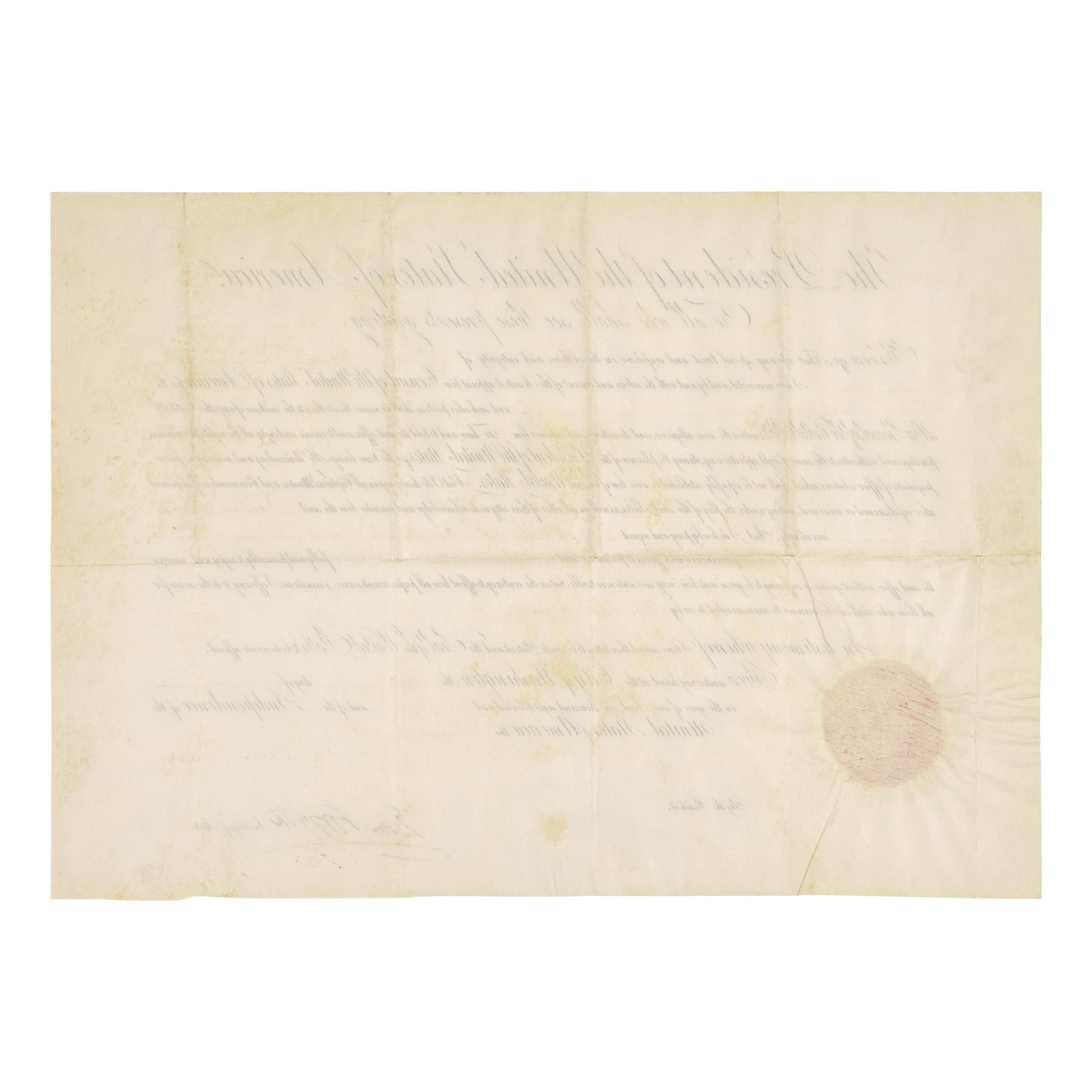 [Presidential] Van Buren, Martin. Partially-printed document, signed
