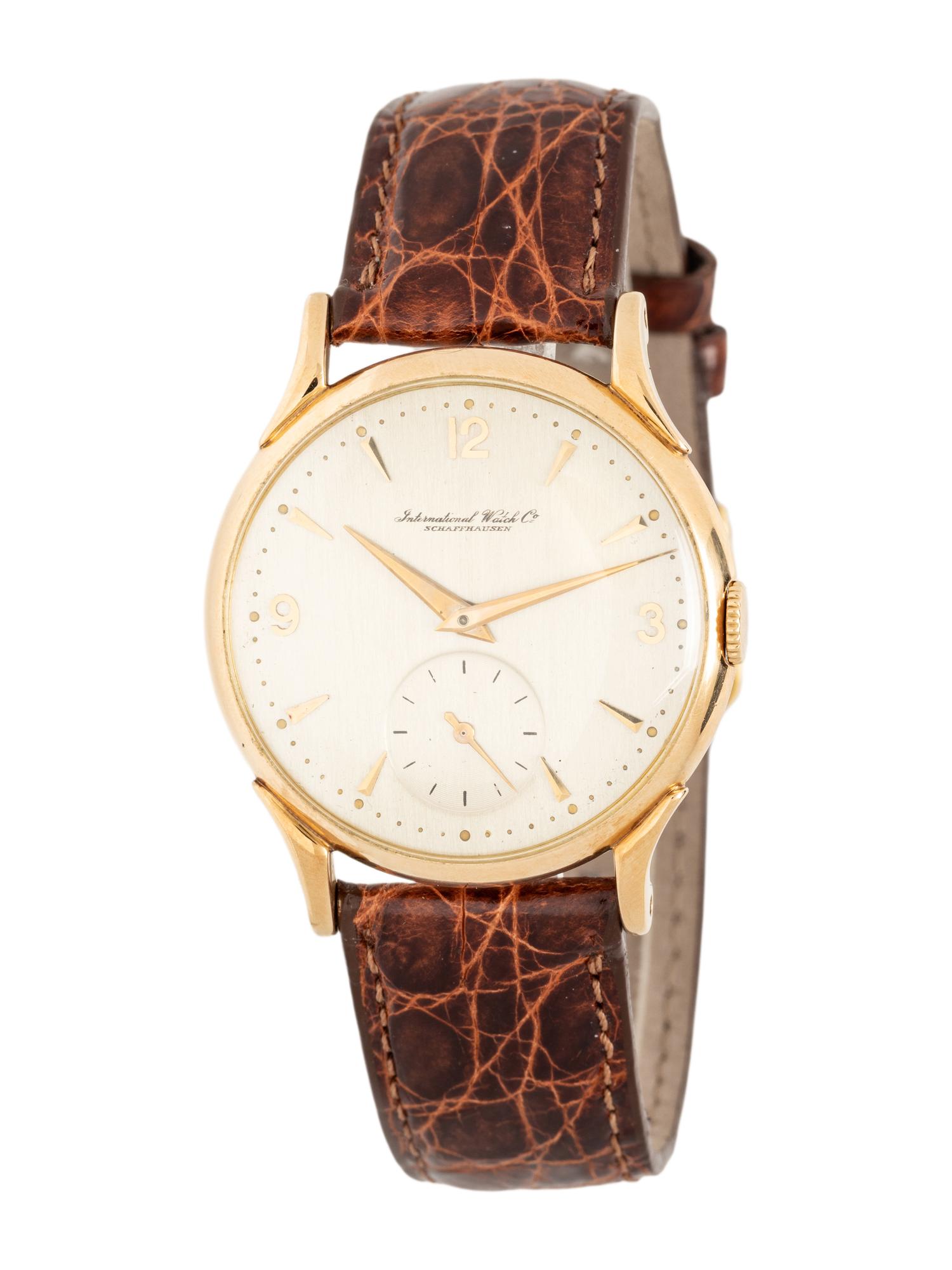 IWC, 14K YELLOW GOLD WATCH WITH IWC BUCKLE