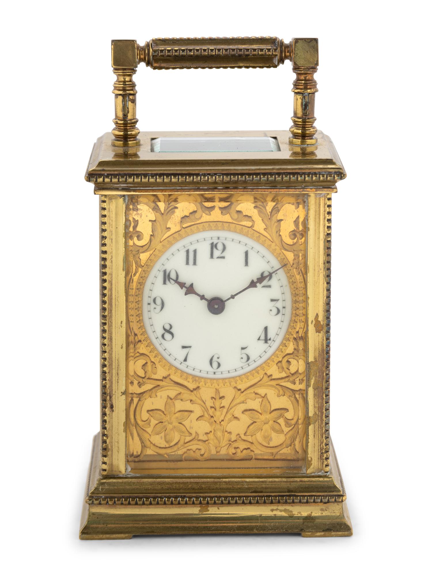 A Continental Brass Carriage Clock