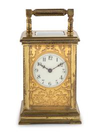 A Continental Brass Carriage Clock