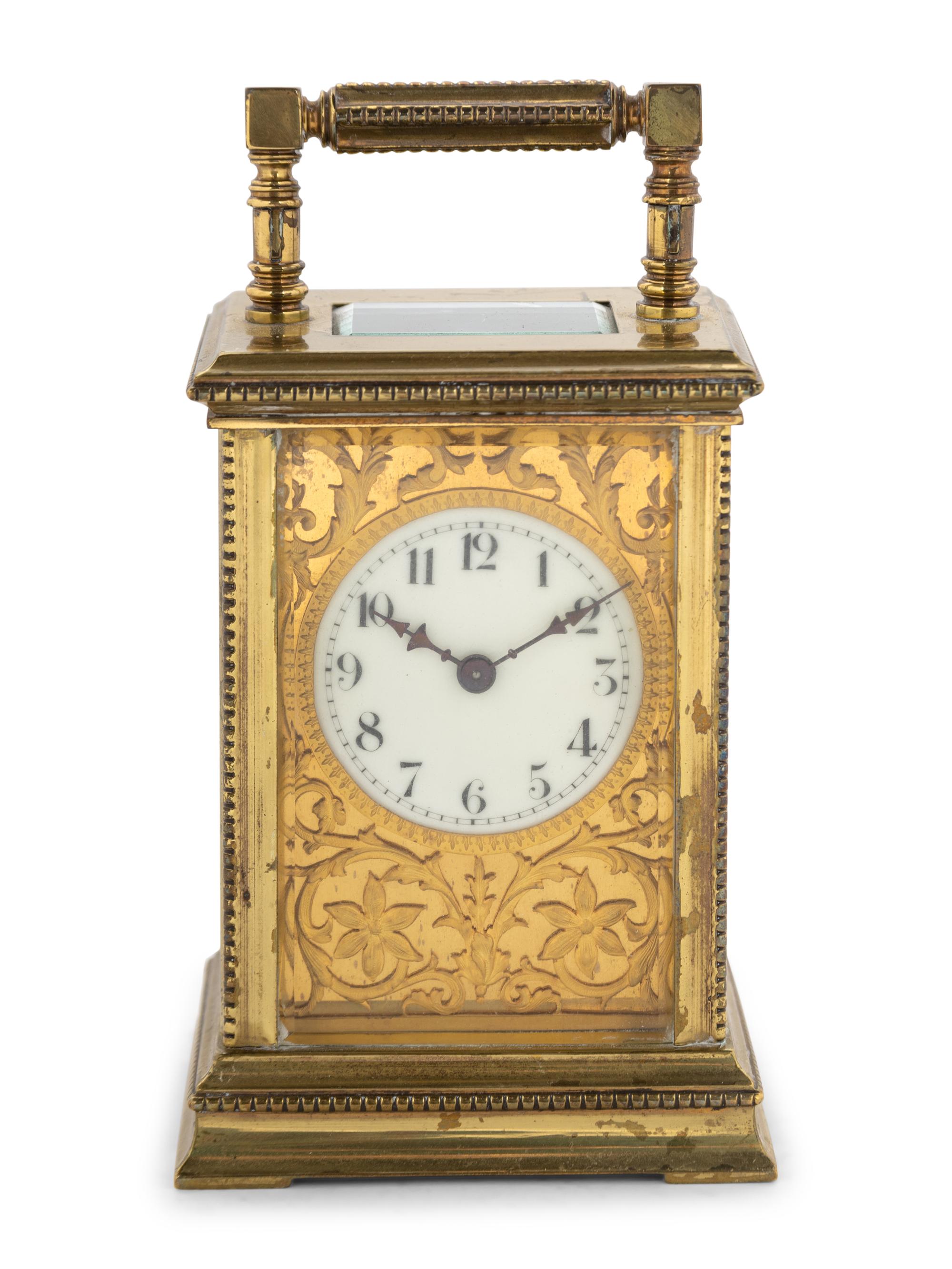 A Continental Brass Carriage Clock