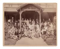 [EARLY PHOTOG.]. PUTNAM, A. Photo of guests on the front porch of the Minot House. Asbury Park, NJ.