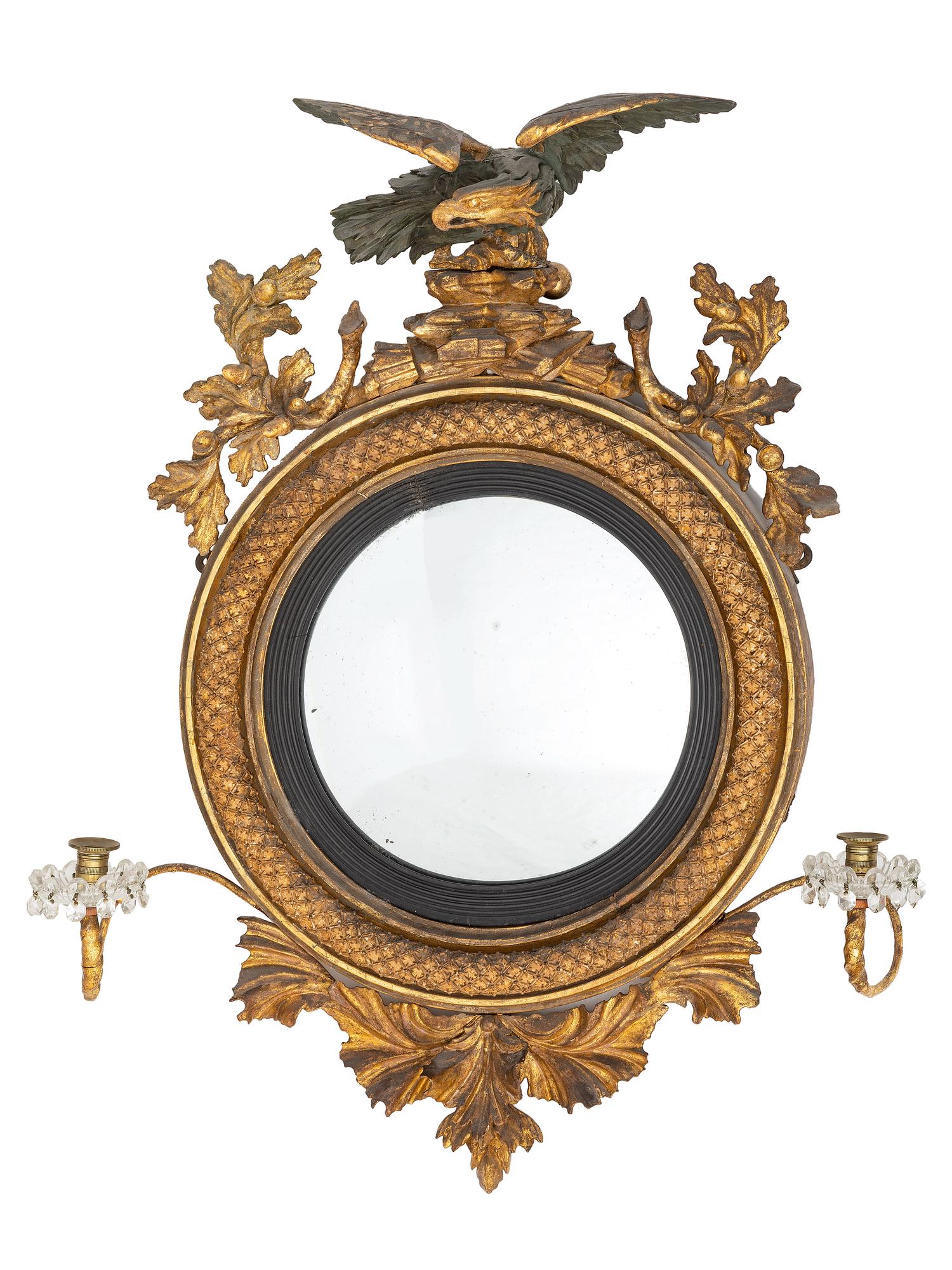 A Federal Giltwood Girandole Mirror