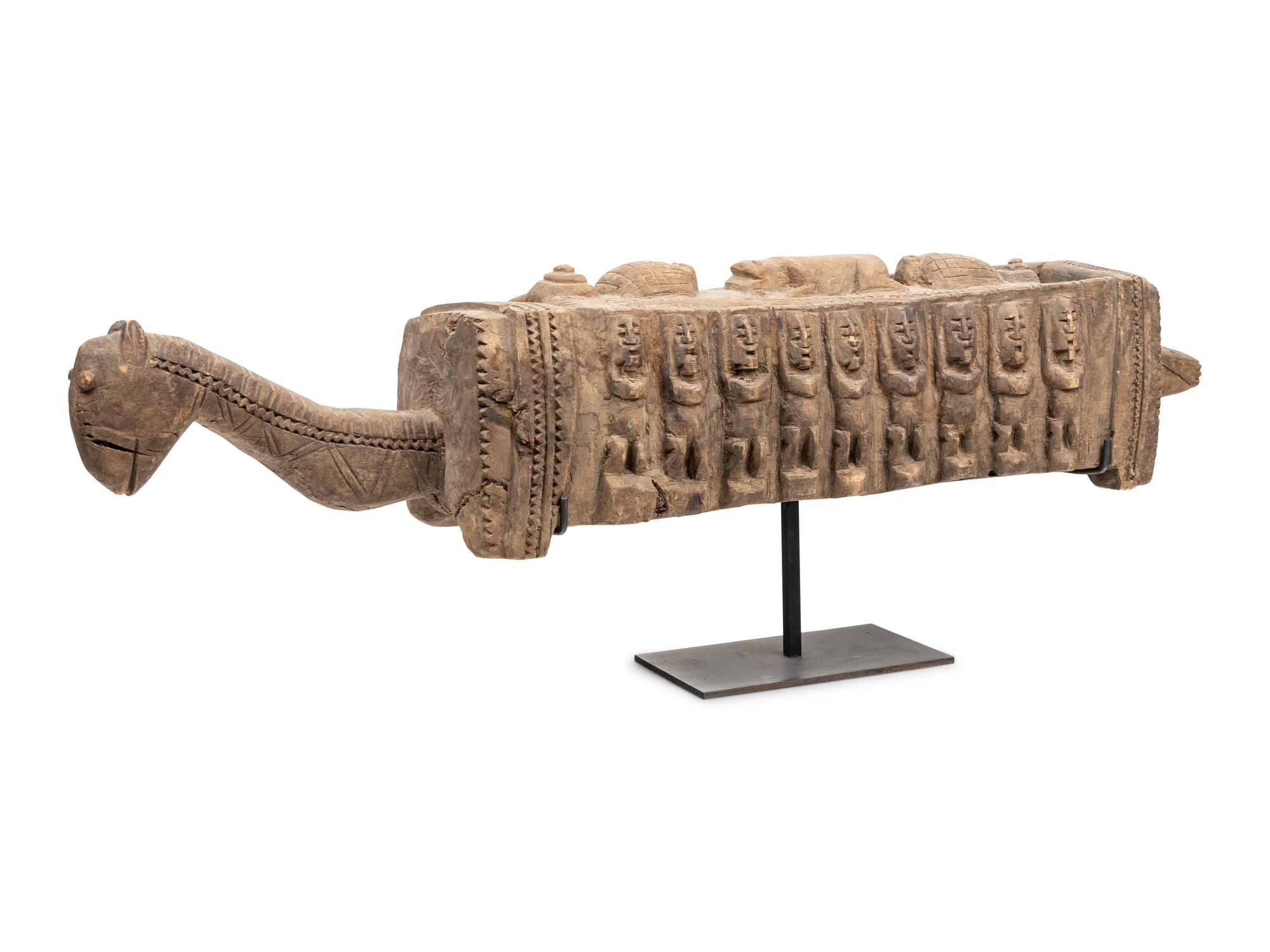 A Dogon Carved Figural Ceremonial Box