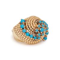 YELLOW GOLD AND TURQUOISE RING