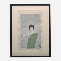 Three Japanese woodblocks printed in colors 日本浮世绘三幅