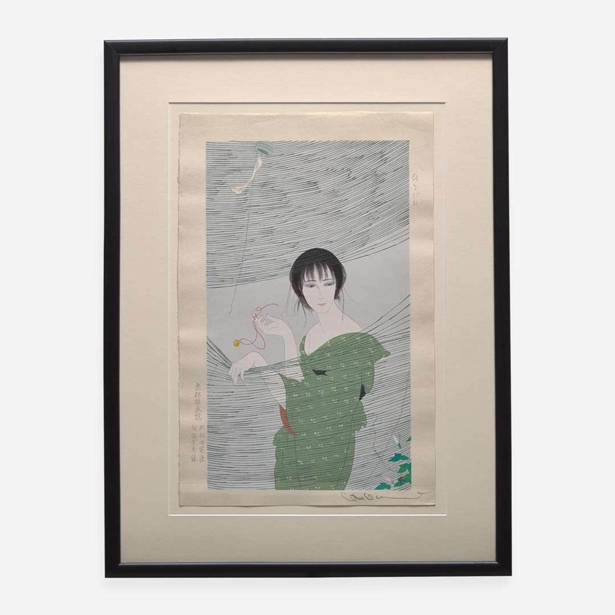 Three Japanese woodblocks printed in colors 日本浮世绘三幅