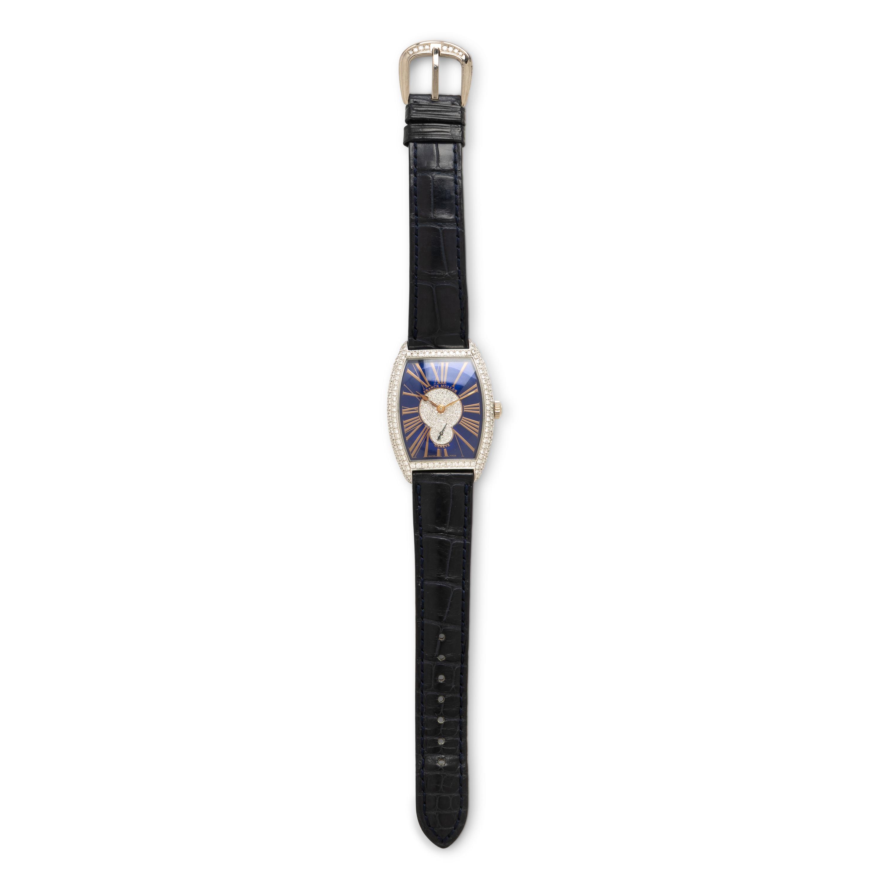 Franck Muller, Ref. 7501.S6.MM.D, Diamond and 18K White Gold 'Cintrée Curvex' Watch, with Box & Certificate