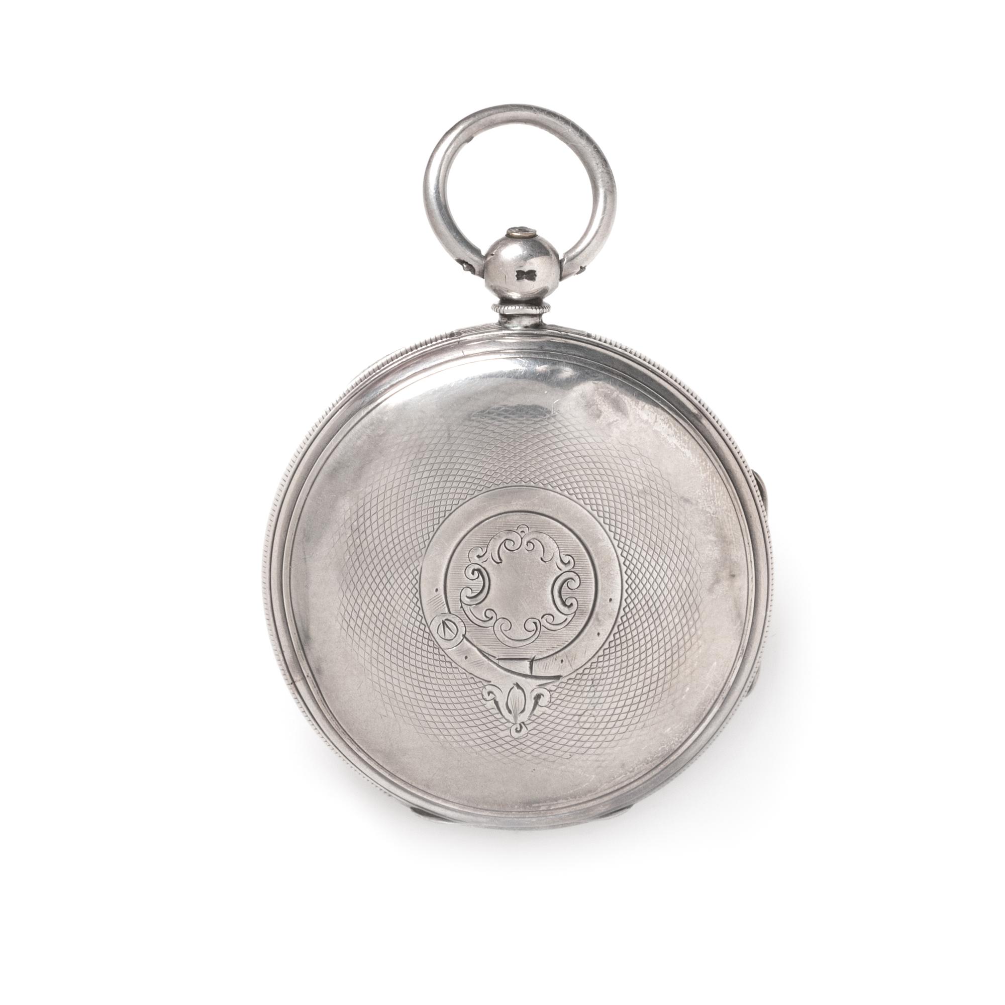 BRITISH, STERLING SILVER OPEN FACE POCKET WATCH