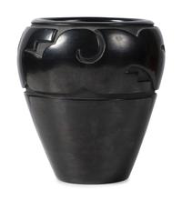 Carved Blackware Pottery Jar, with Avanyu