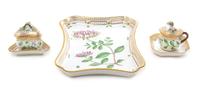 Three Royal Copenhagen Flora Danica Porcelain Table Articles Width of tray 11 3/4 inches. — 20TH CENTURY