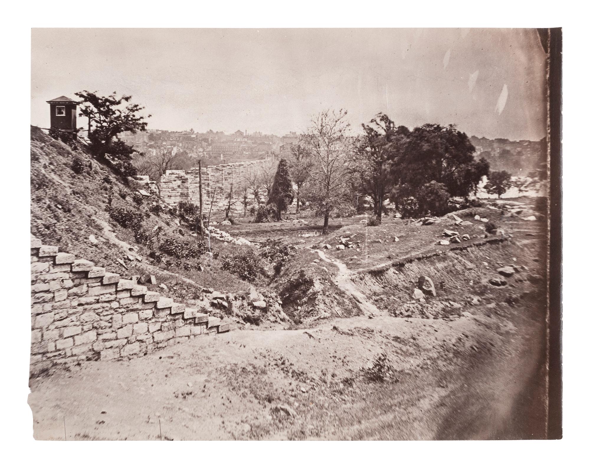 [CIVIL WAR]. GARDNER, Alexander (1821-1882), photographer. Ruins of Richmond and Petersburg Railroad Bridge, Richmond, Virginia. Ca 1865.