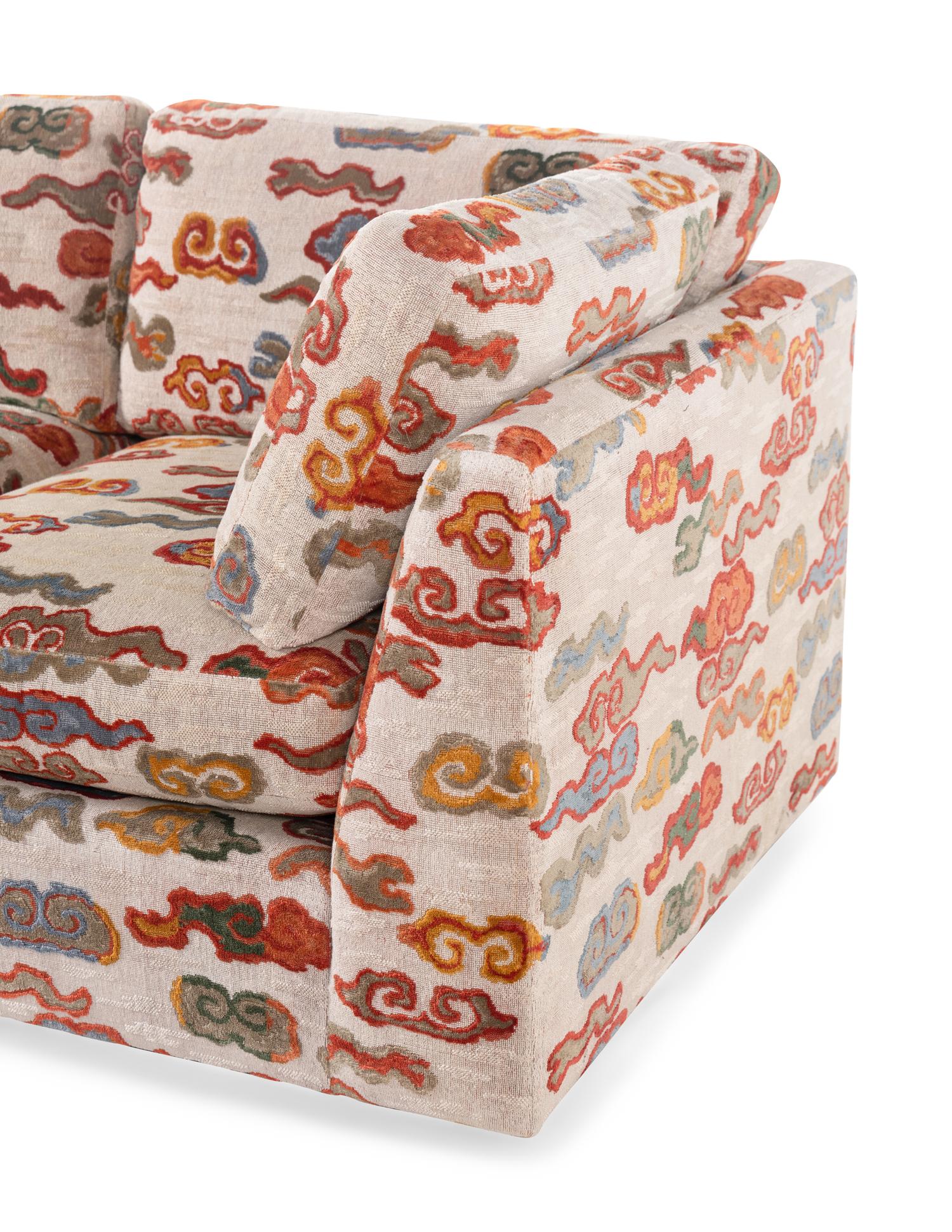 A Pair of Custom Upholstered Three-Cushion Sofas