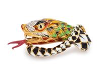 Diamond and Polychrome Enamel Dragon Brooch