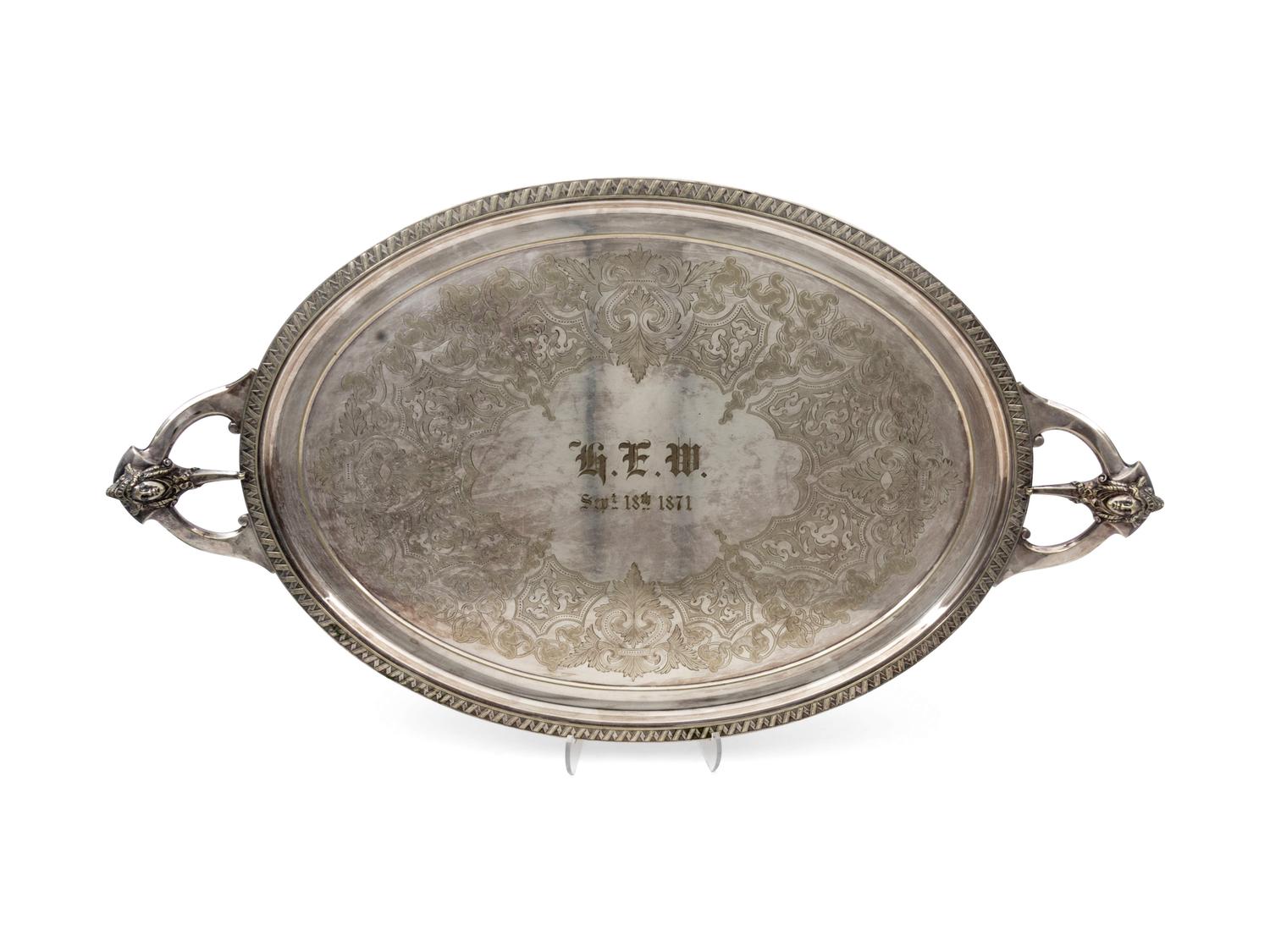An American Aesthetic Movement Silver-Plate Serving Tray