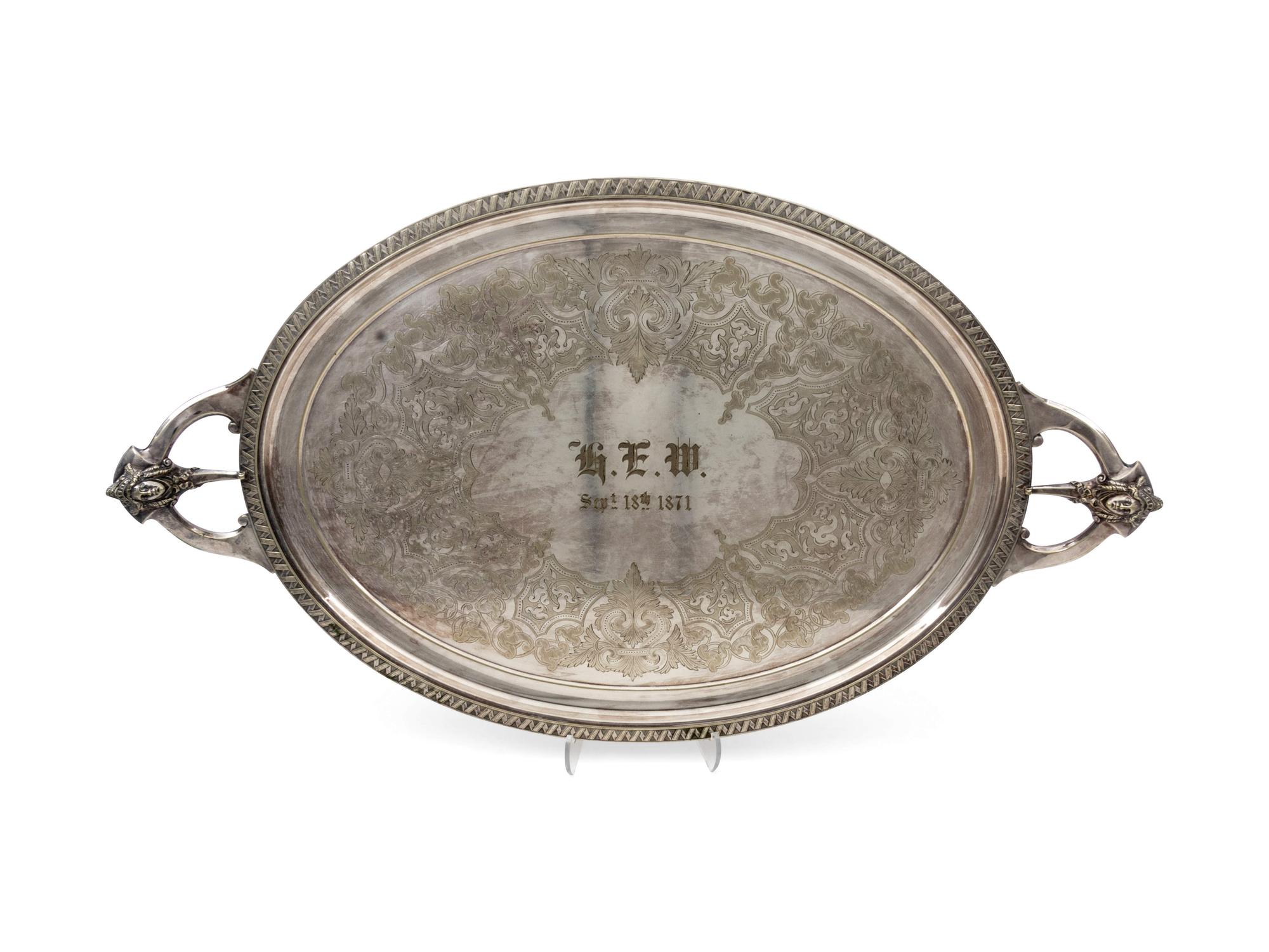An American Aesthetic Movement Silver-Plate Serving Tray