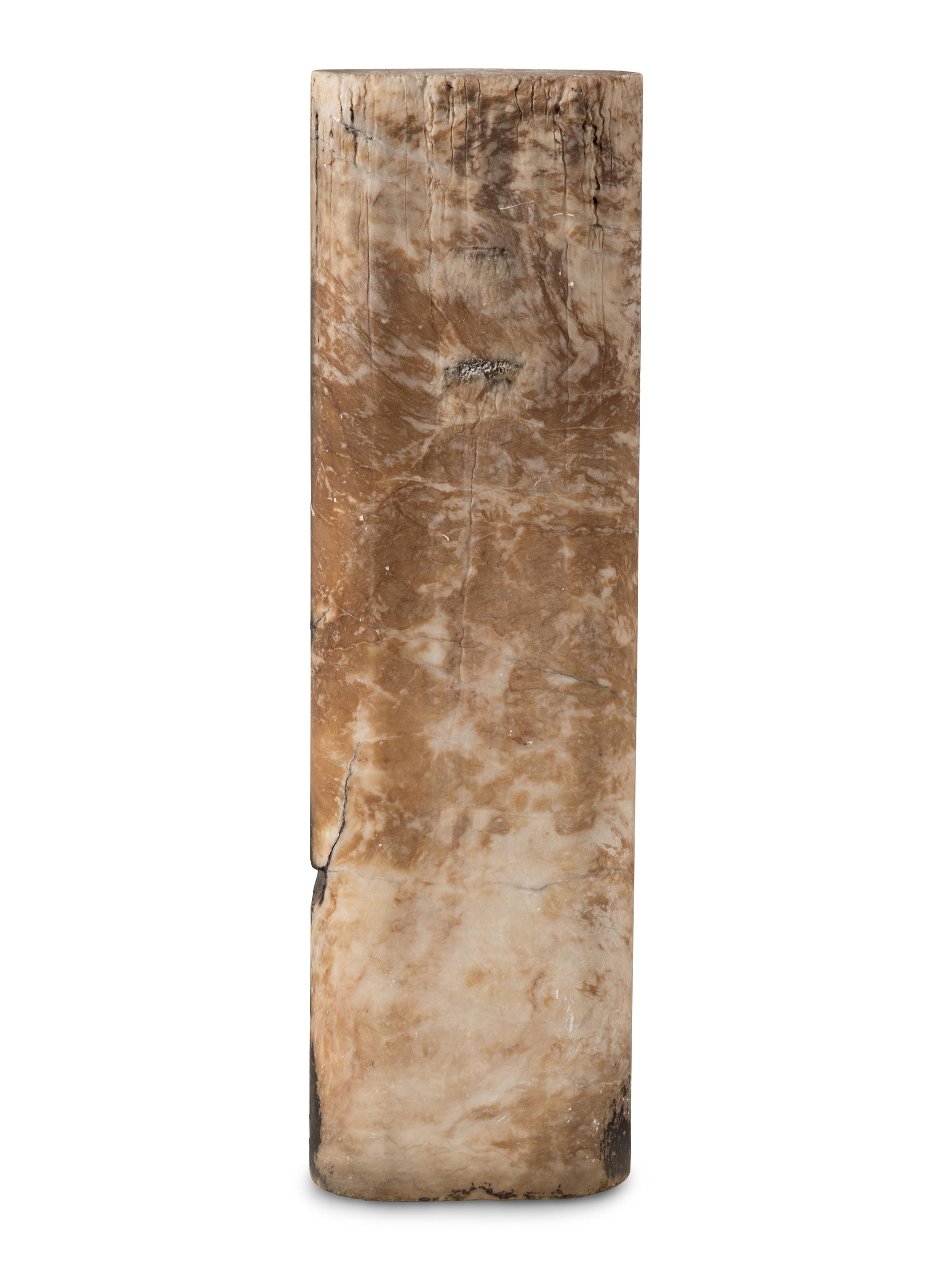 A Crystalline Hardstone Oval Pedestal