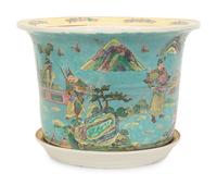 A Chinese Export Porcleain Jardinière with Undertray