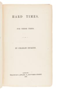 DICKENS, Charles (1812-1870). Hard Times. For These Times. London: Bradbury & Evans, 1854.