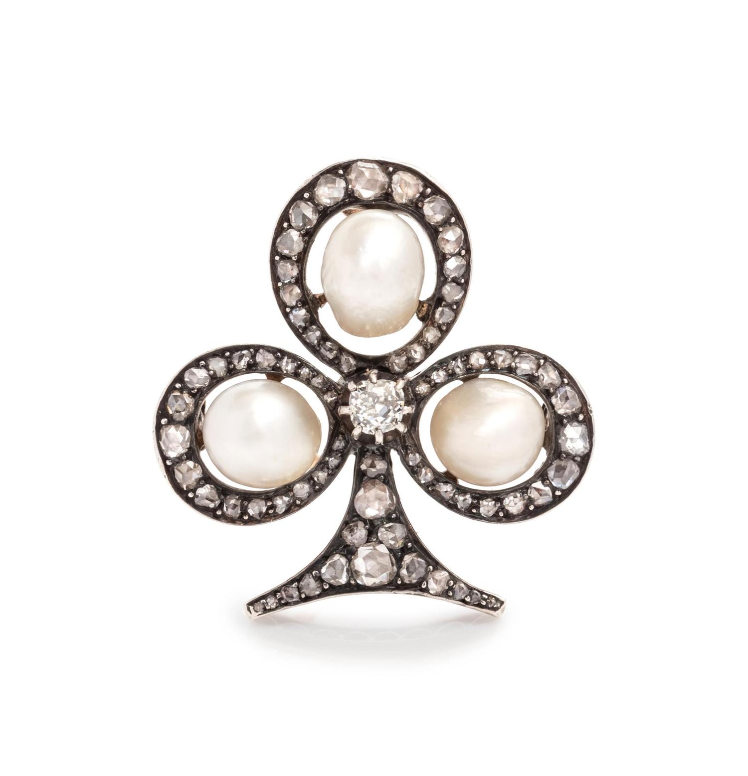 Victorian, Natural Pearl and Diamond Pendant/Brooch