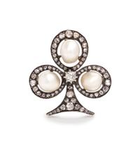 Victorian, Natural Pearl and Diamond Pendant/Brooch