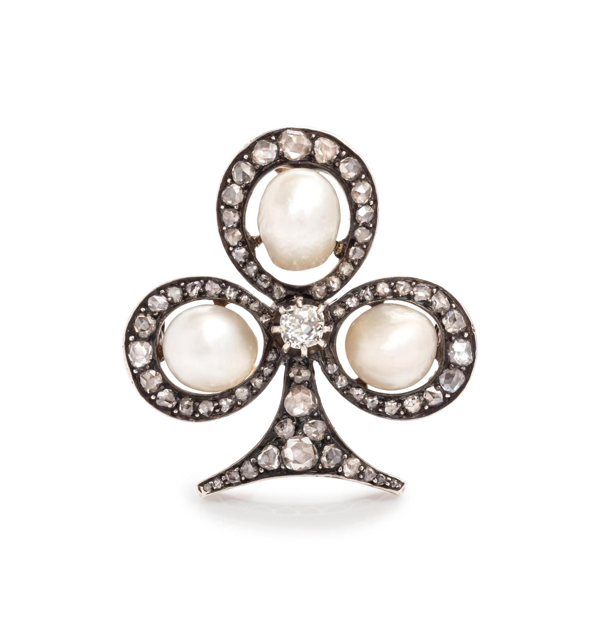 Victorian, Natural Pearl and Diamond Pendant/Brooch