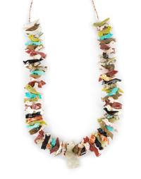 Southwestern Multi-Stone Fetish Necklace Length 28 inches