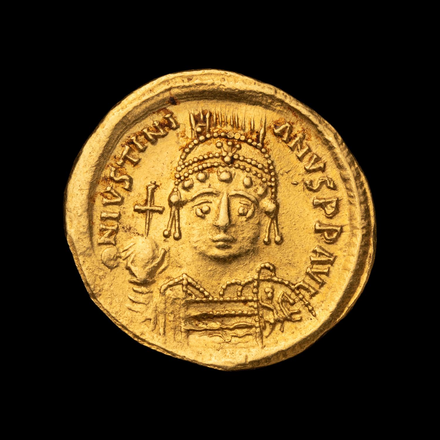 [ANCIENT] BYZANTINE EMPIRE. Justinian I (c. 542-565). Av Solidus-Thessalonica (4.5 g)