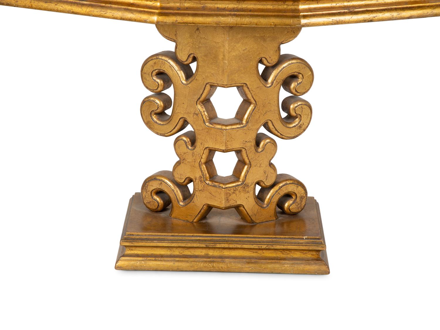 A Modernist Giltwood Mirror-Top Console Table — CIRCA 1970S