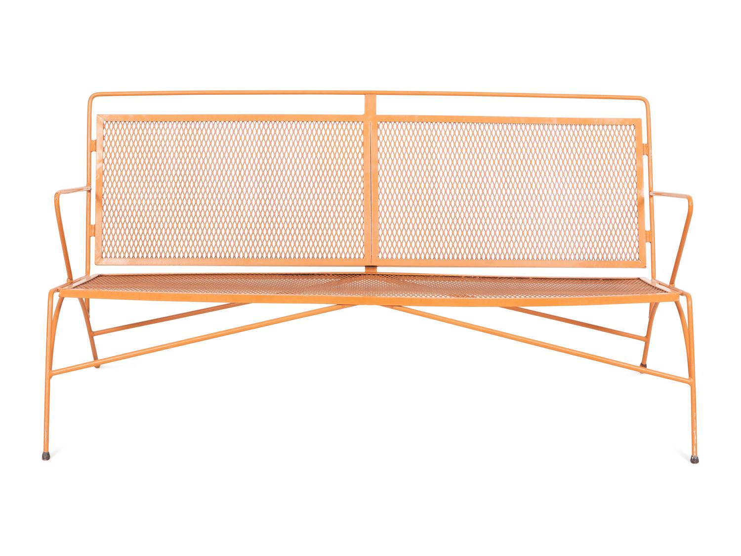 A Modernist Painted Steel Garden Bench