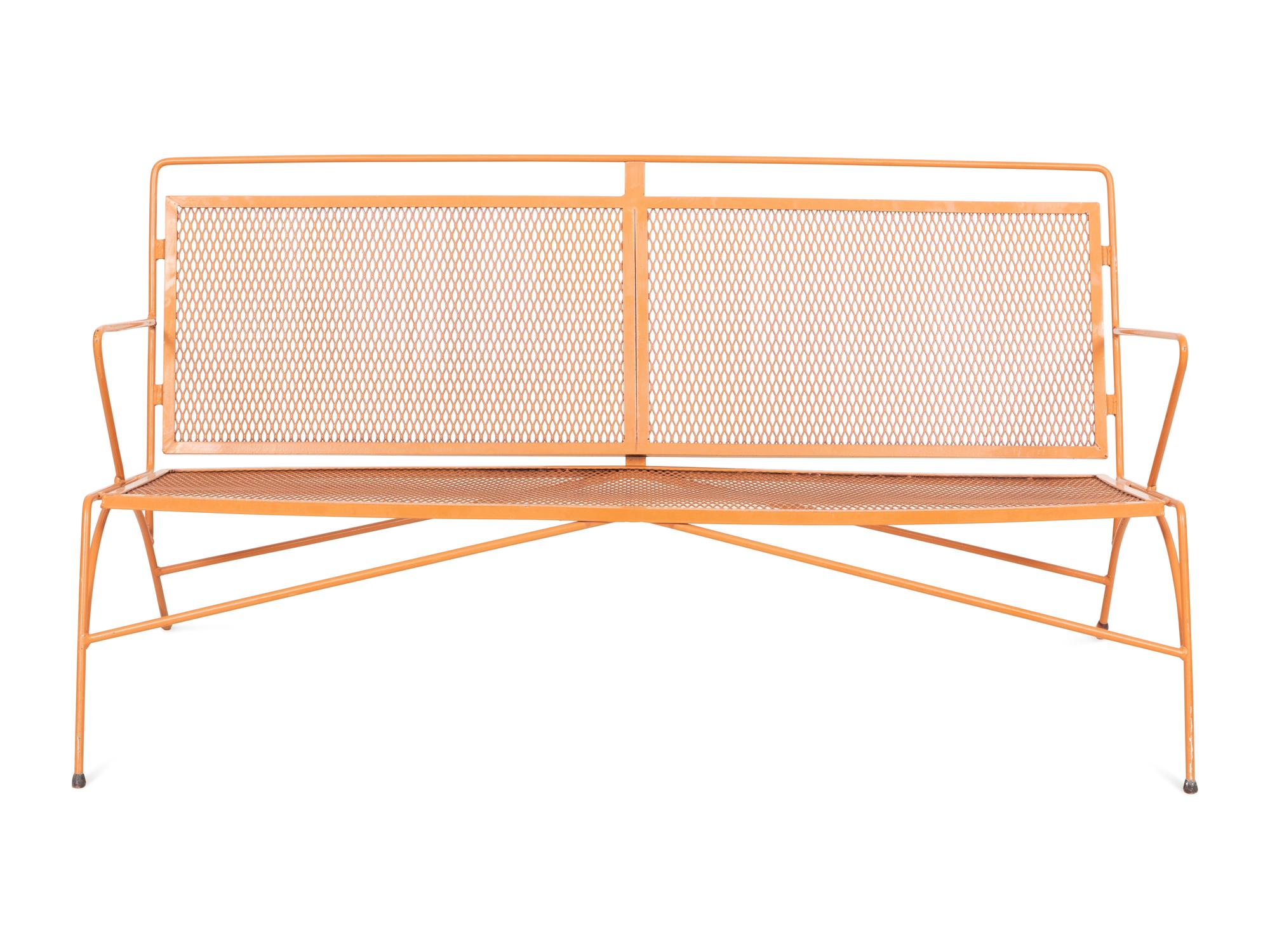 A Modernist Painted Steel Garden Bench