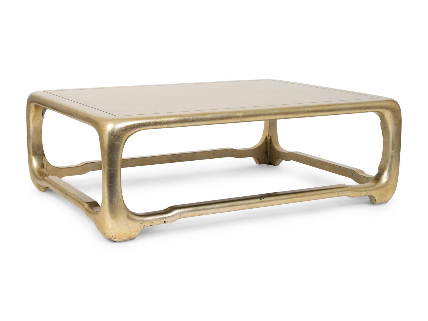 A Karl Springer Gilt Lacquer Coffee Table — 20TH CENTURY