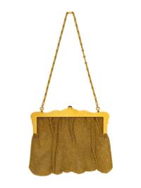 ANTIQUE, YELLOW GOLD, DIAMOND AND SAPPHIRE MESH PURSE