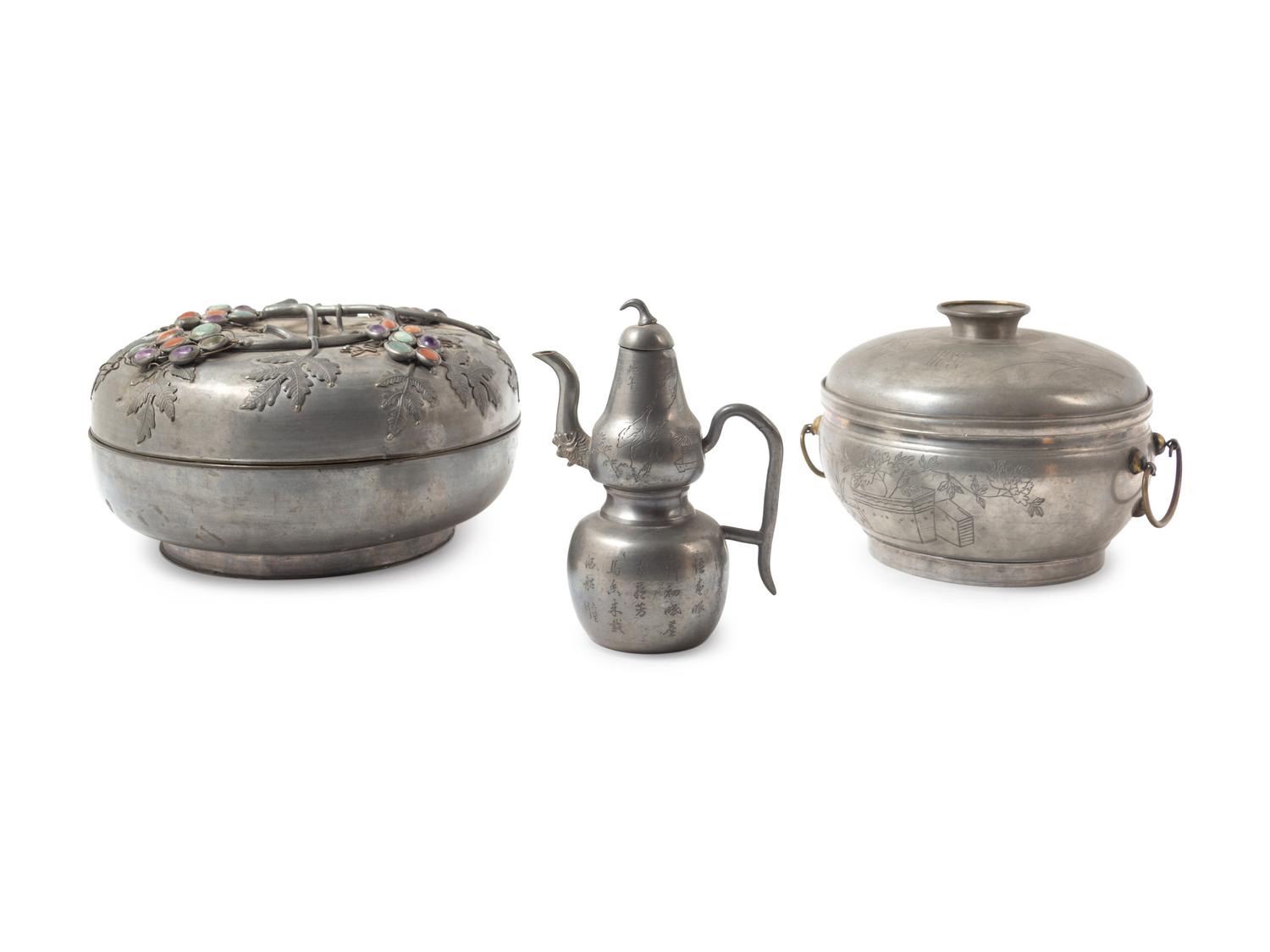Three Chinese Pewter Wares