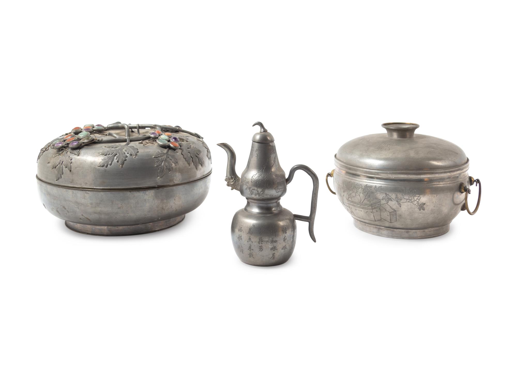 Three Chinese Pewter Wares