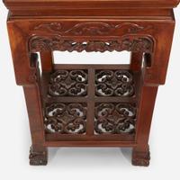 A pair of Chinese hardwood square side tables 20th Century
