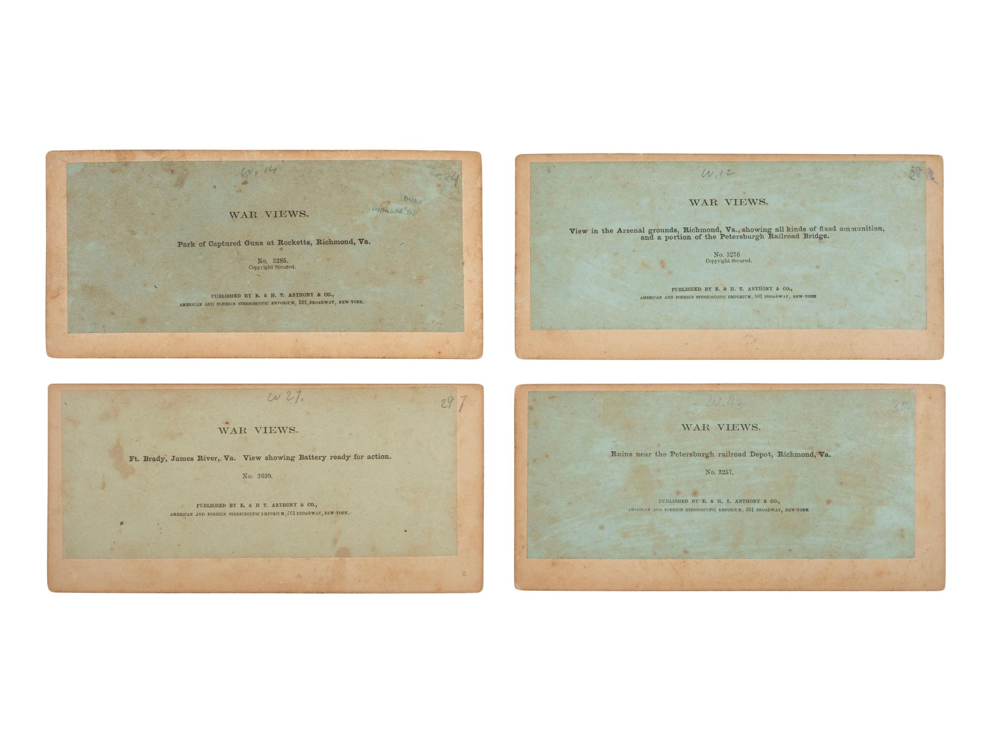 [CIVIL WAR]. 16 stereoviews featuring artillery and munitions. New York: E. & H. T. Anthony & Co.