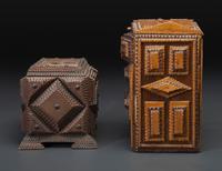 Two Miniature Tramp Art Chests