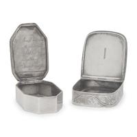 Two Federal Silver Snuff Boxes