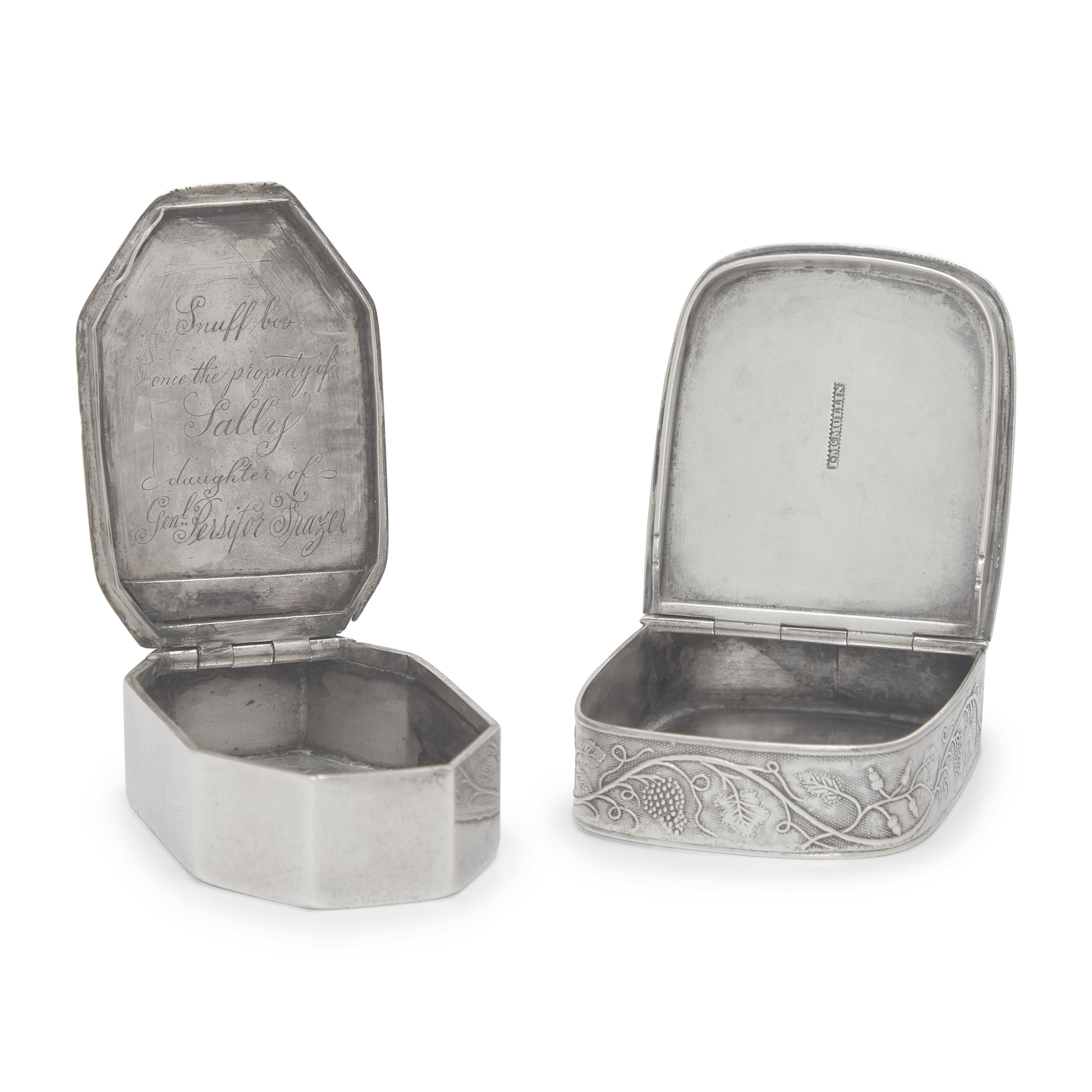 Two Federal Silver Snuff Boxes