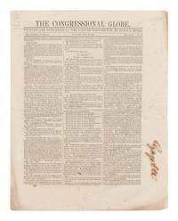 [LINCOLN, Abraham (1809-1865)]. The Congressional Globe . 30th Congress, 1st Session. New Series No. 48. Washington, D.C.: Blair & Rives, 16 May 1848.