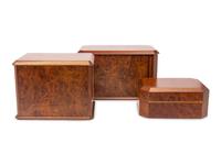 A Group of Three Gucci Burlwood Jewelry Cases