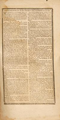 [Constitution] Full-Printing of the United States Constitution in Isaiah Thomas' Almanack, 1787