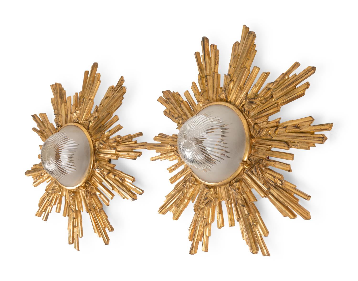 A Pair of French Gilt Bronze Plafonniers