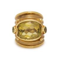 EVE ALFILLÉ, YELLOW GOLD AND GEMSTONE RING