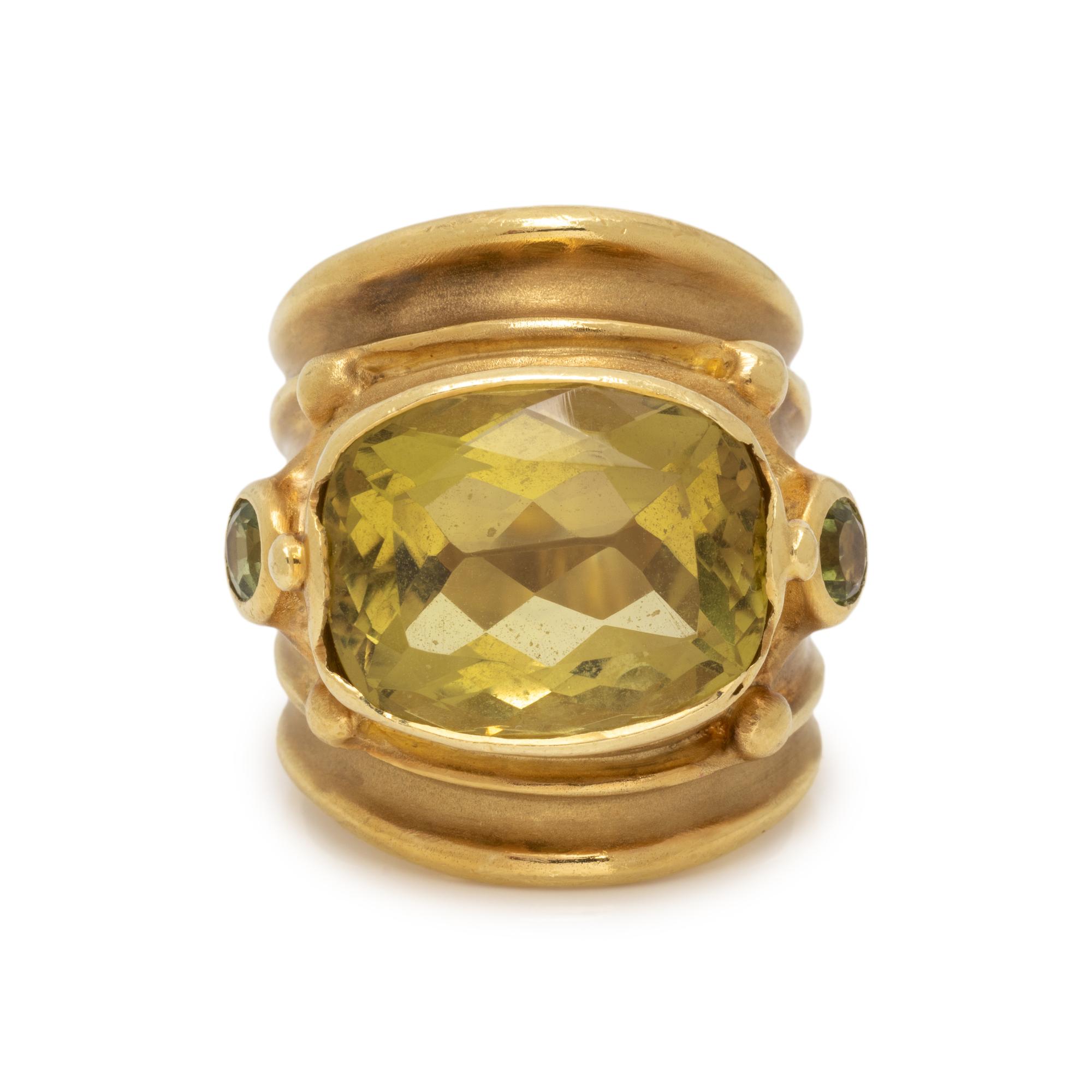 EVE ALFILLÉ, YELLOW GOLD AND GEMSTONE RING