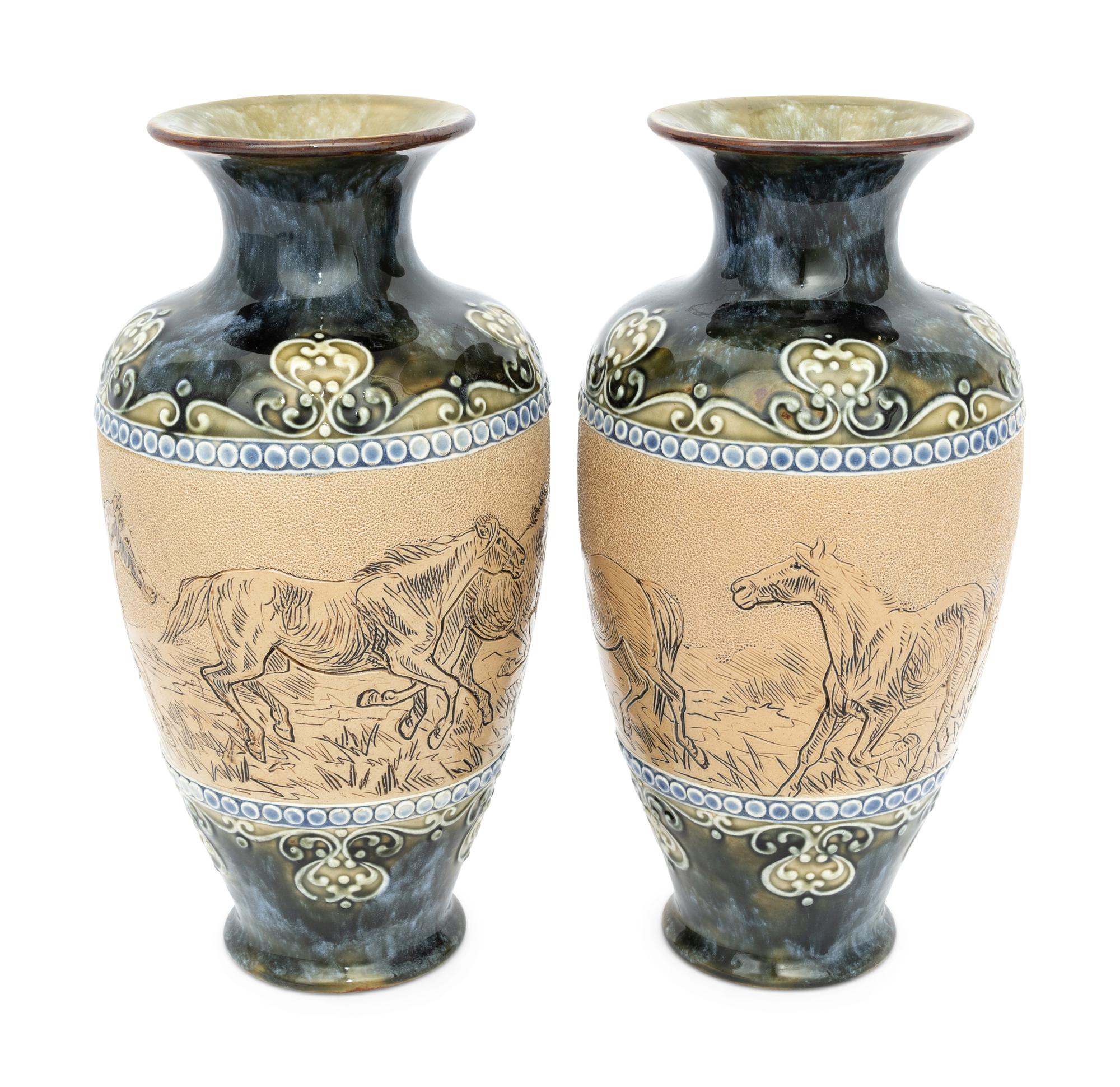 A Pair of Doulton Pottery Vases