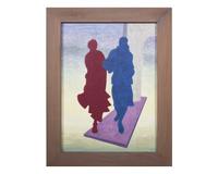 Red and Blue Figures ; together with Women Walking and Seated Nude (Three Works)