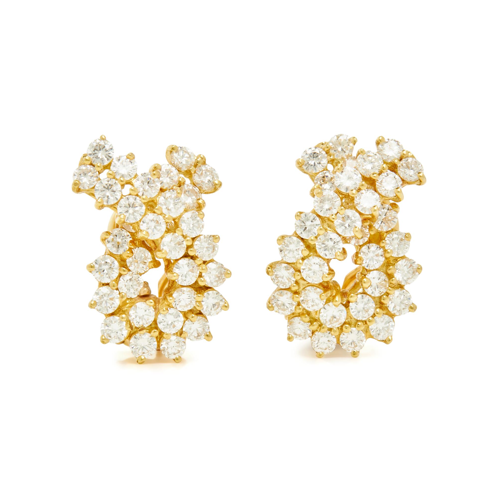 YELLOW GOLD AND DIAMOND CLIP EARRINGS