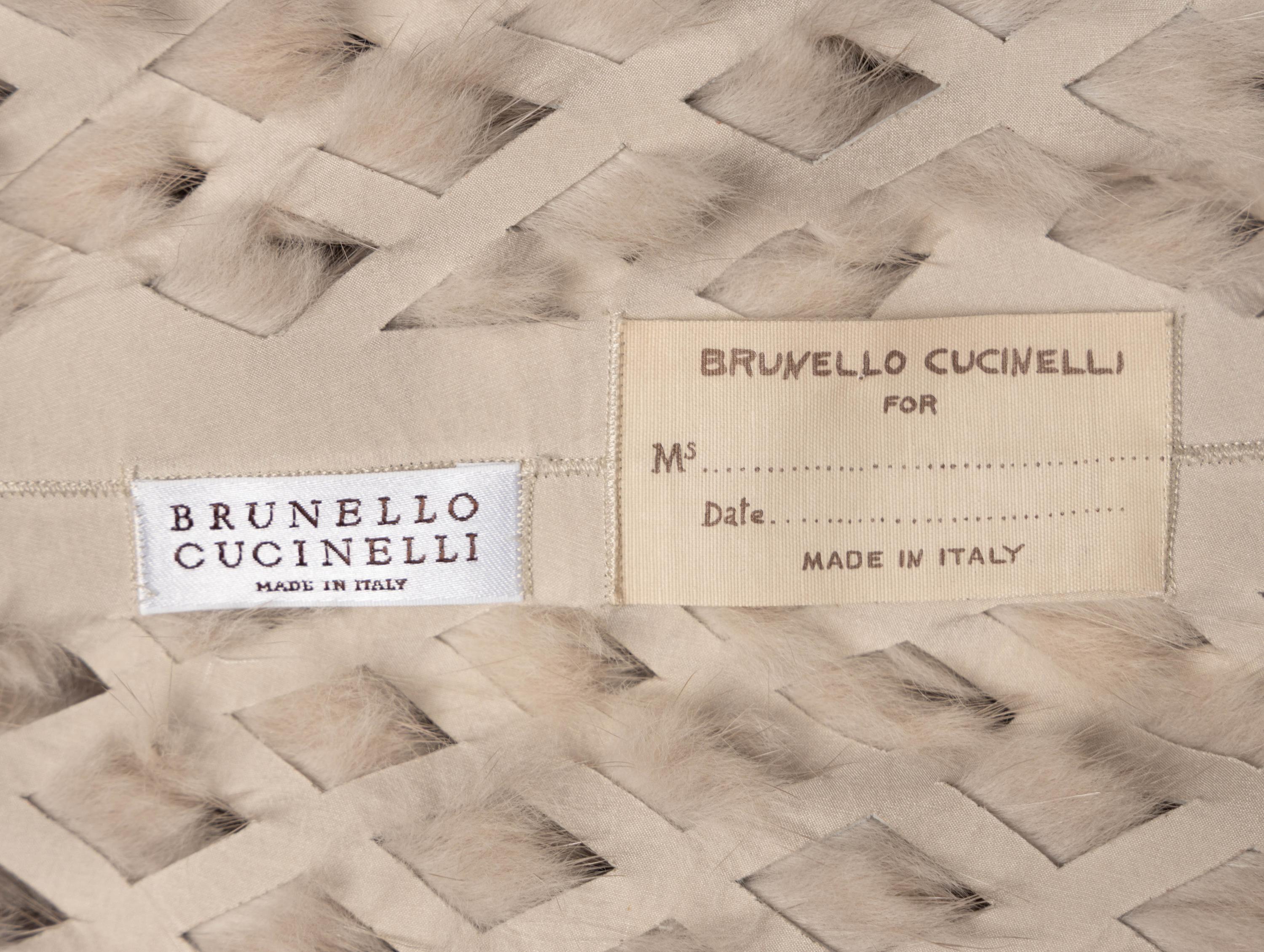 Brunello Cucinelli, Latticed Mink Fur Hooded Vest